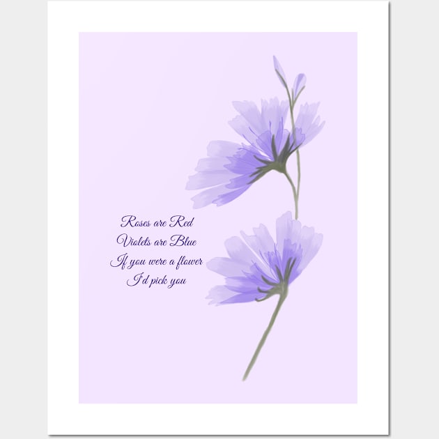 Valentines day violet flower design Wall Art by HR-the-Chemist